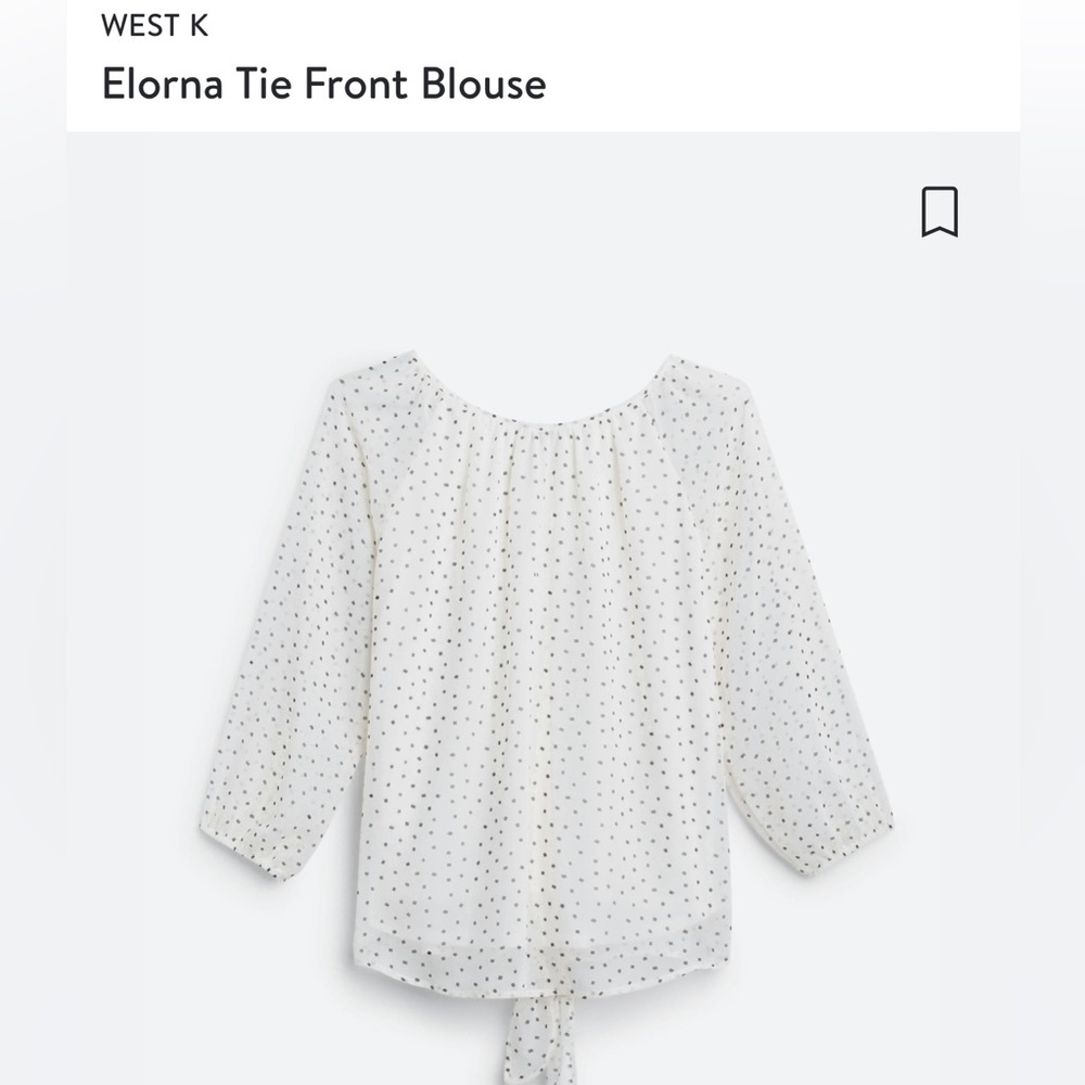 Off white front tie blouse